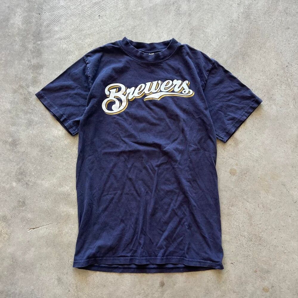 Majestic-athletic Men's Navy and Blue T-shirt